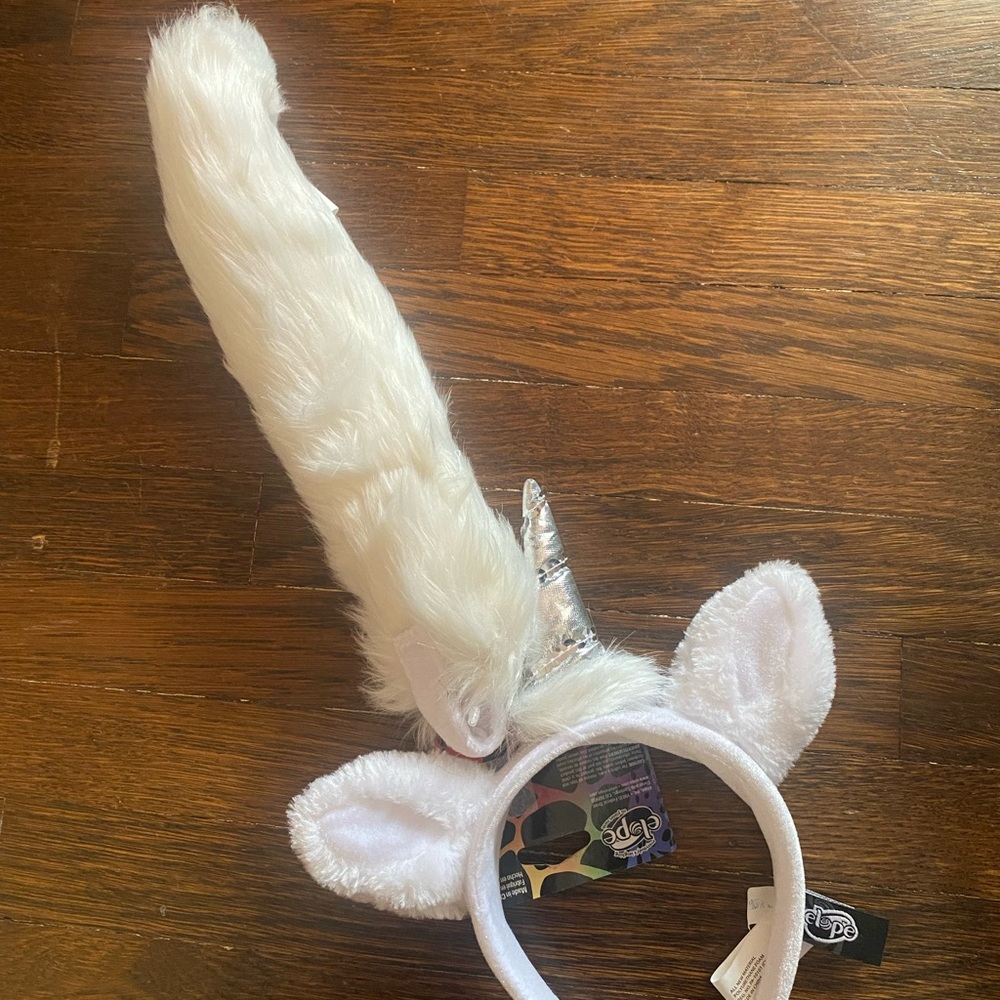 Cosplay Brand New Tail and Horn set White Unicorn Headband tail set OSFA